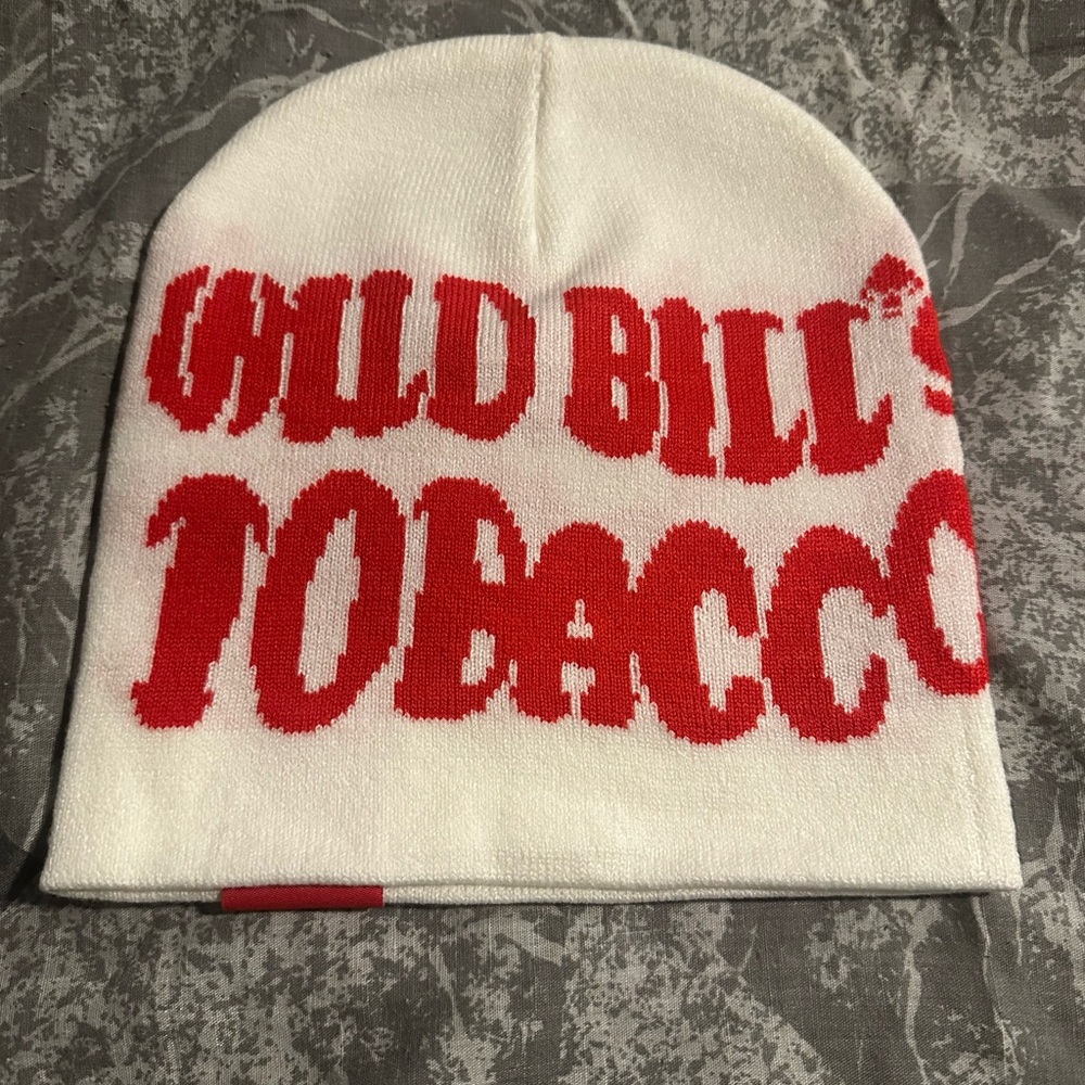 Wild Bills Beanie  White and Red